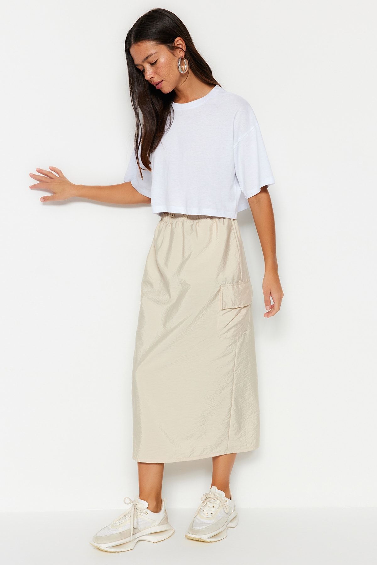 Trendyol Collection Rock Ecru Midi