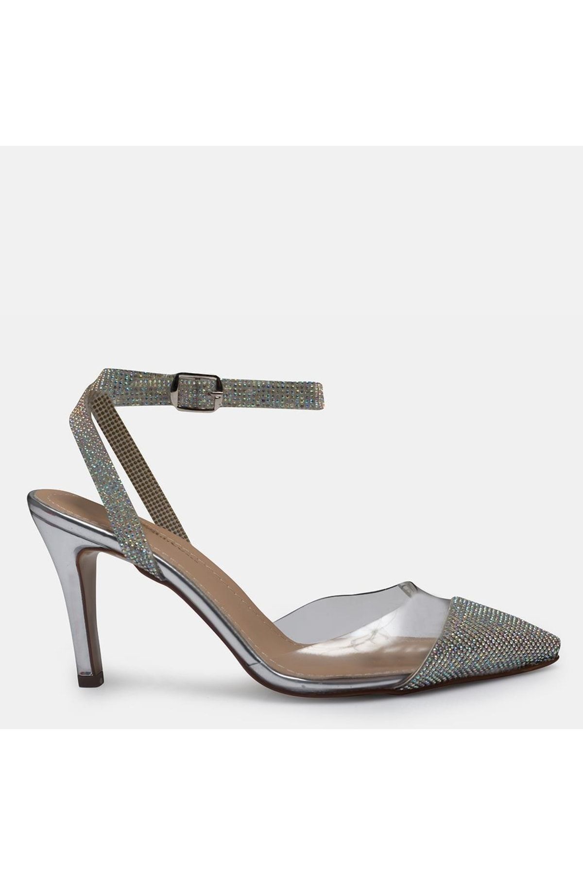 37Numara Large Size Women s Transparent Stiletto 41 42 43 44 silver Trendyol