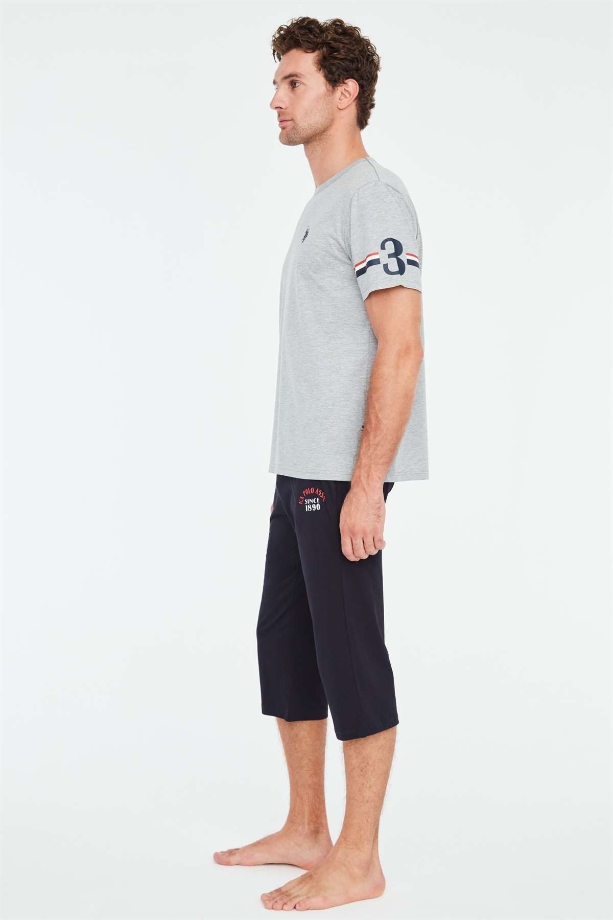 ست پیژامه خاکستری مردانه کاپری 18671 اورجینال U.S. Polo Assn.