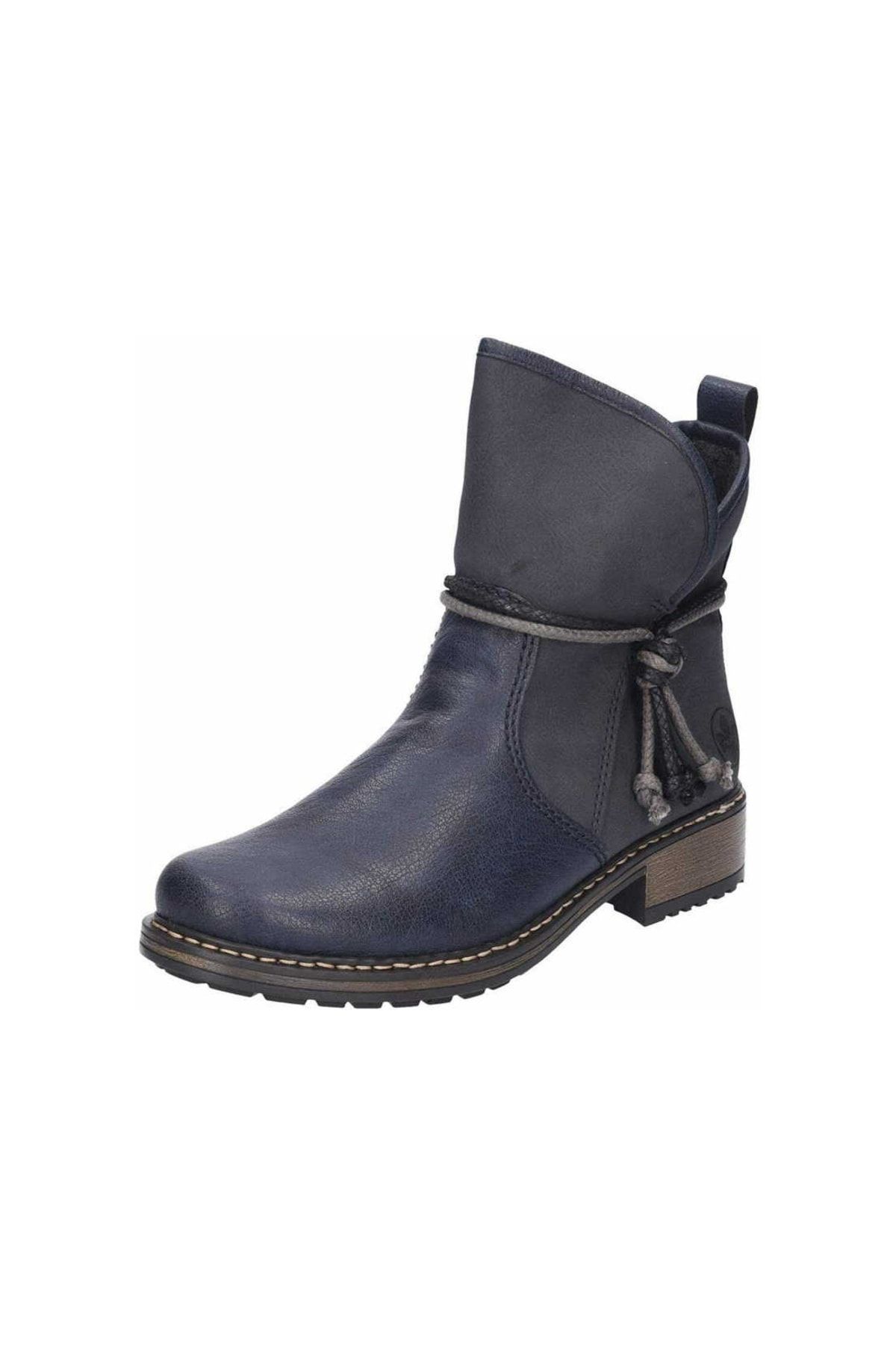 Rieker Stiefelette Blau Flacher Absatz Fast ausverkauft