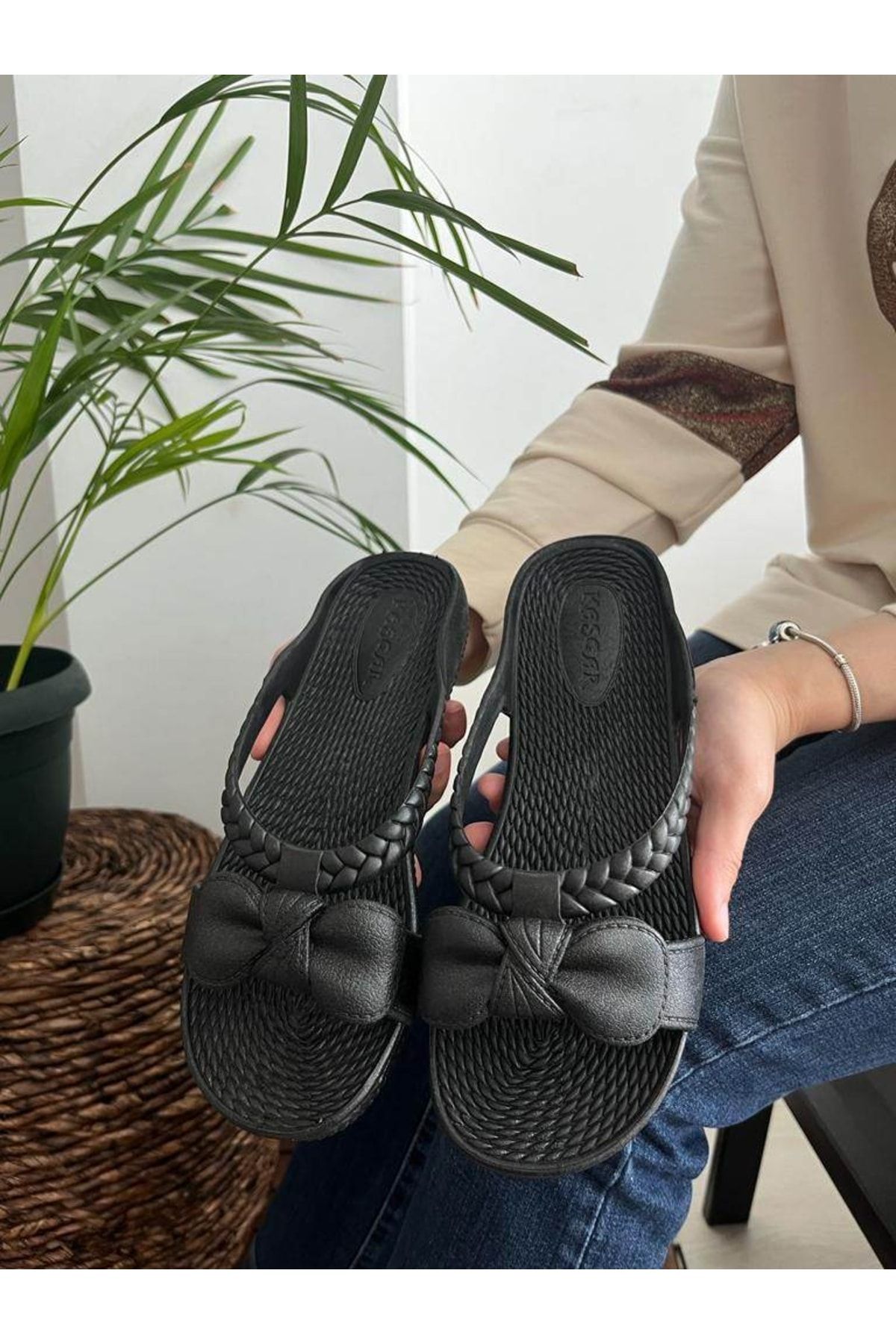 Behtah Kundura Talpă Moale Anti-alunecare, Plajă, Piscină, Balcon, Stradă, Papuci Pentru Podea Umedă Femeie - 37