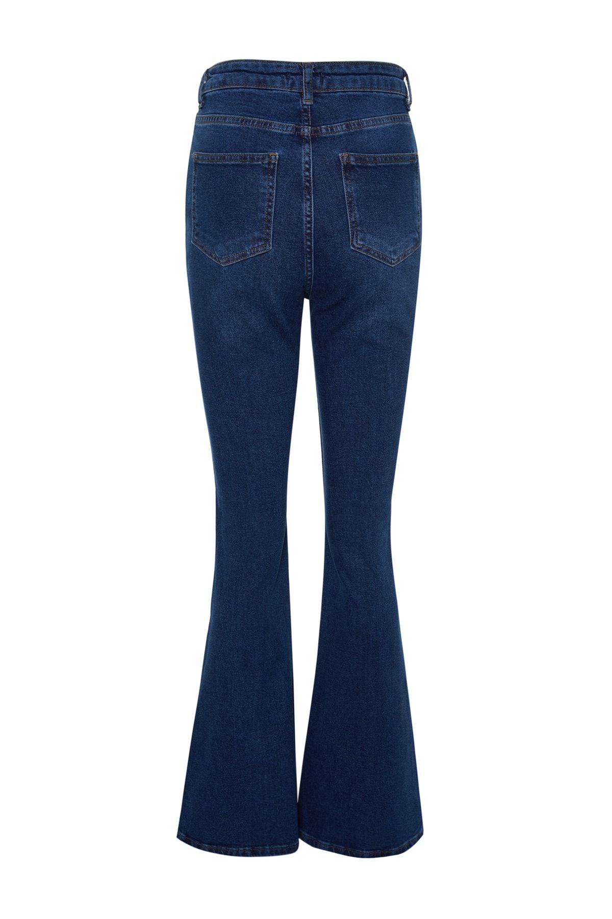 Trendyol Collection-Blaue Schlagjeans mit hoher Taille und Knopfleiste vorne TWOSS20JE0111 8