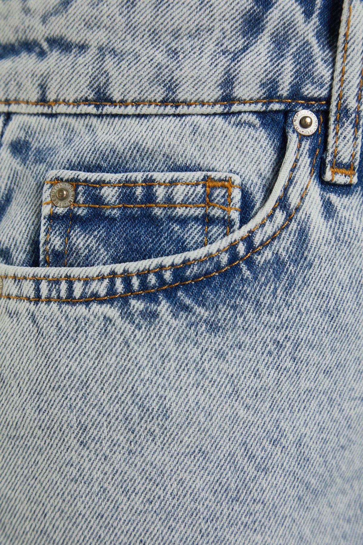 Trendyol Collection-Ανοιχτό μπλε ψηλόμεσο City Boy τζιν σορτς TWOSS23SR00199 7