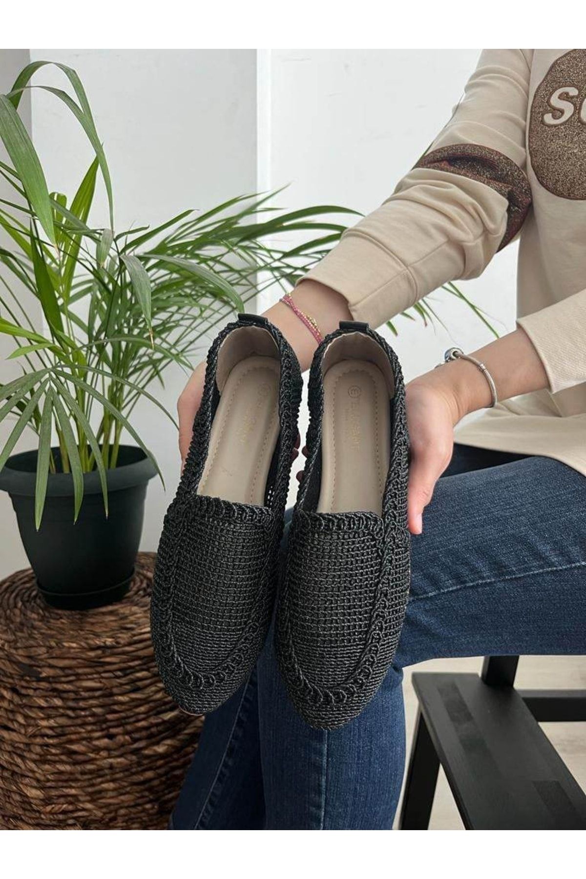 Behtah Kundura Knitted Lace Lightweight Women s Flats Home Flats