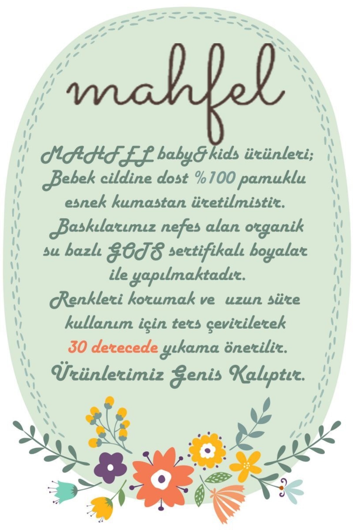 MAHFEL %100 Pamuklu Organik Baskılı Çıtçıtlı Bebek Body Zıbın fotoğrafı 5 (önizleme)