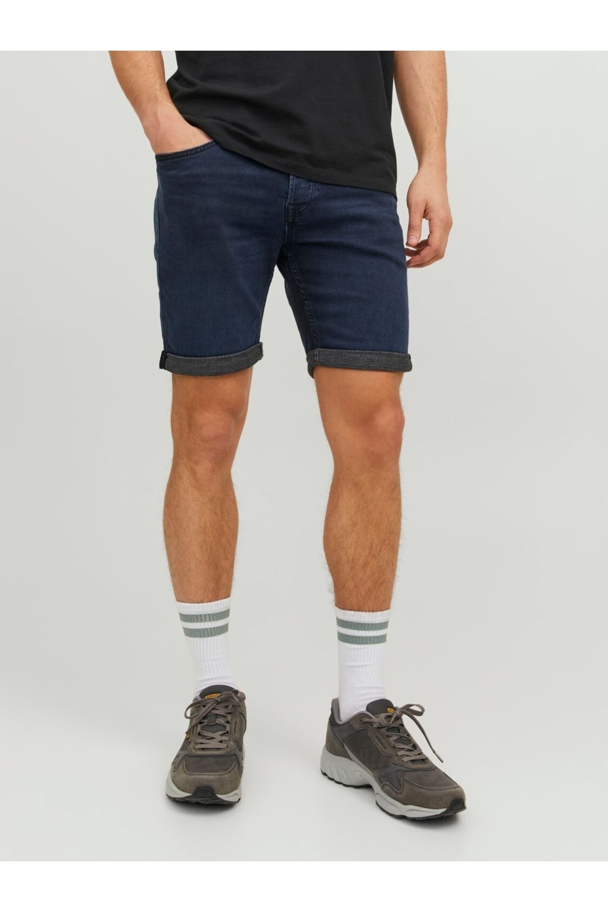 Dark blue discount jean shorts