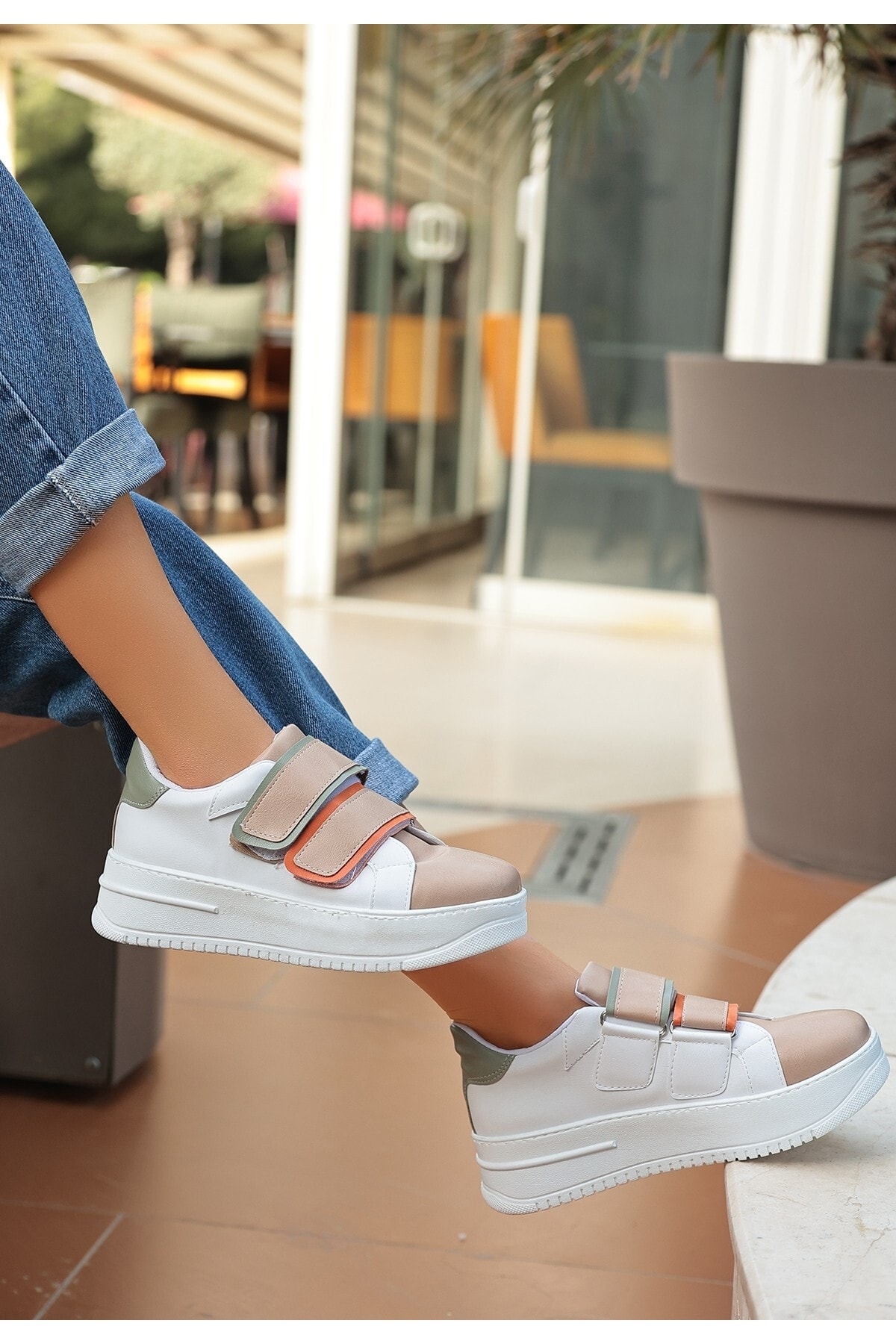 Marx Krem Cilt Spor Ayakkabı