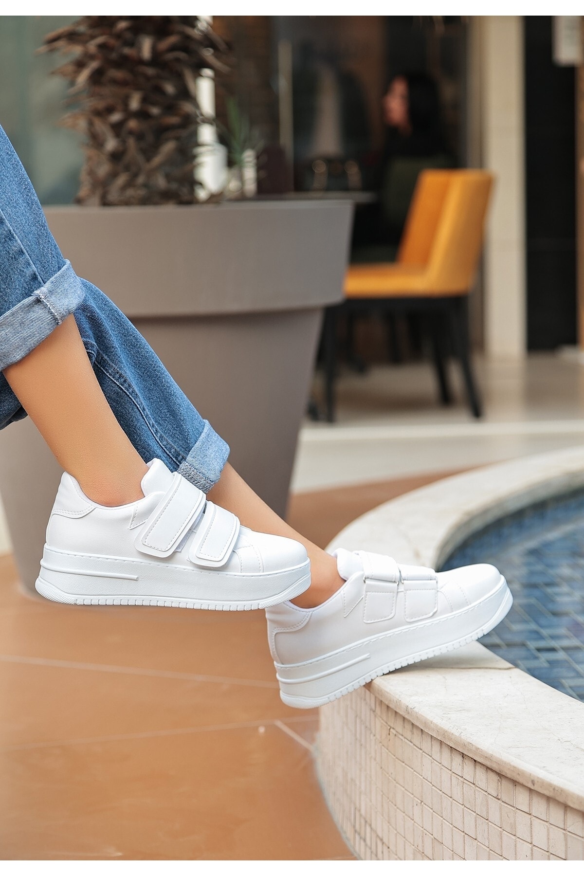 Marx Beyaz Cilt Spor Ayakkabı