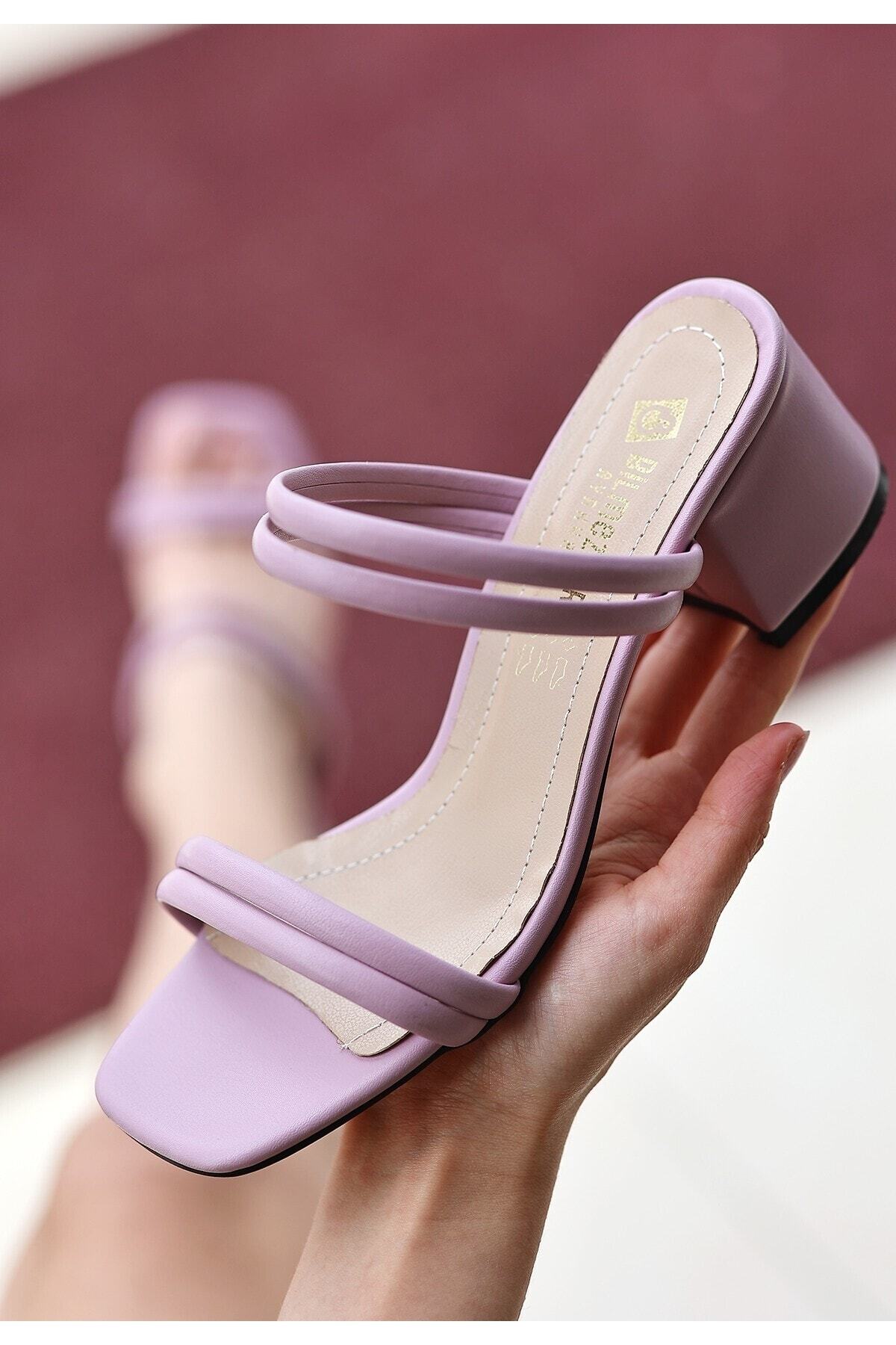 Renti Lila Cilt Topuklu Terlik