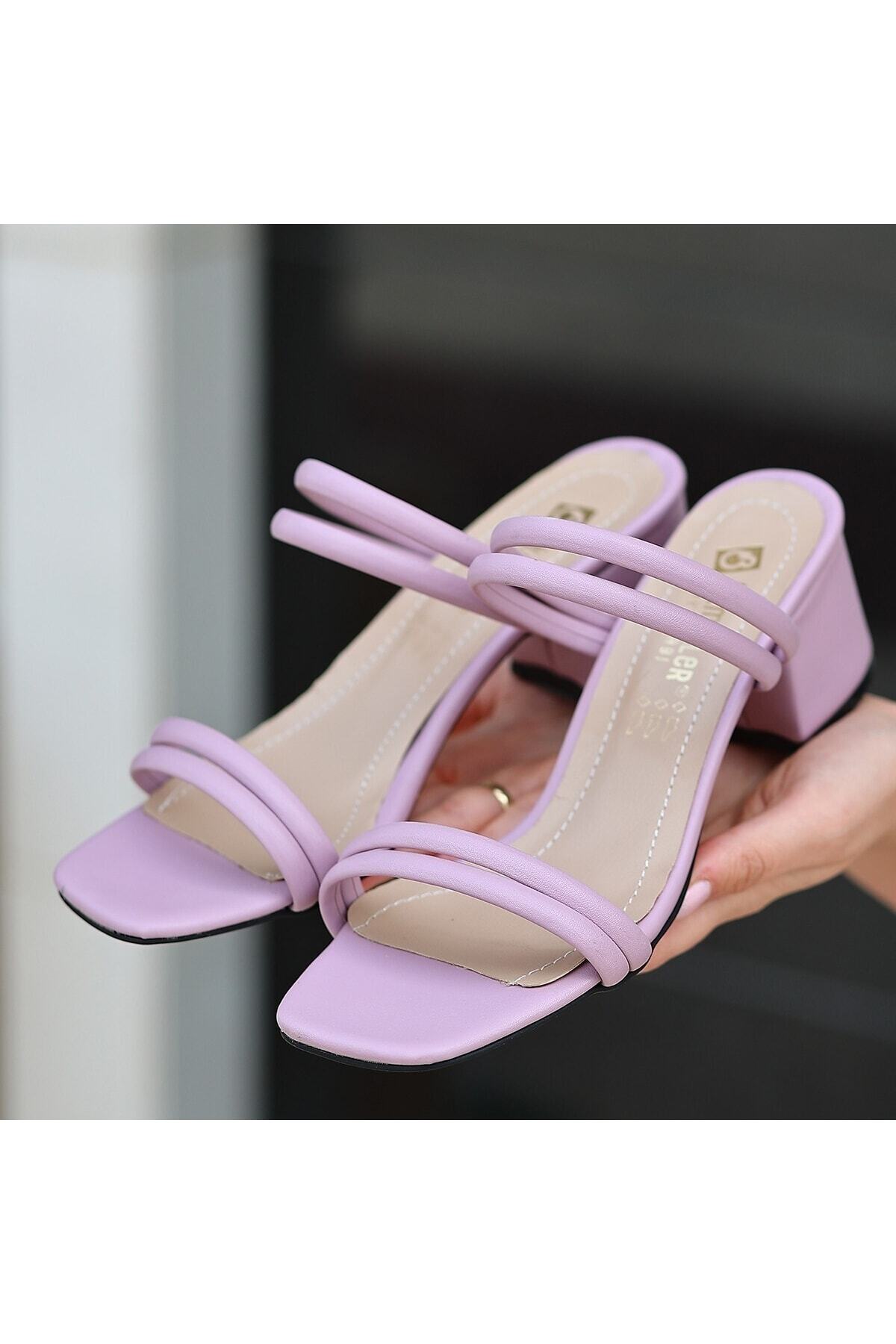 Renti Lila Cilt Topuklu Terlik