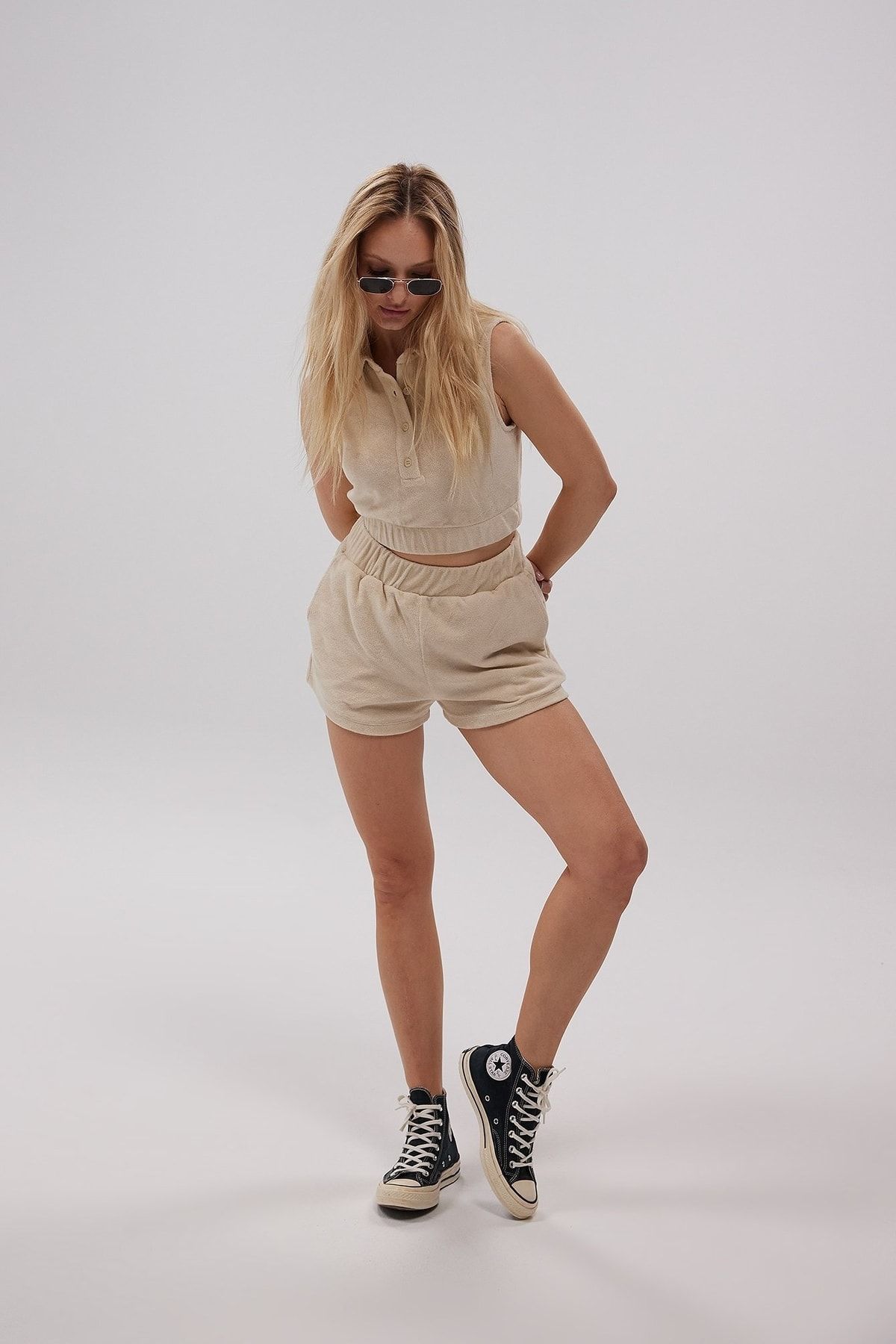 NA-KD Shorts Beige Mittlerer Bund