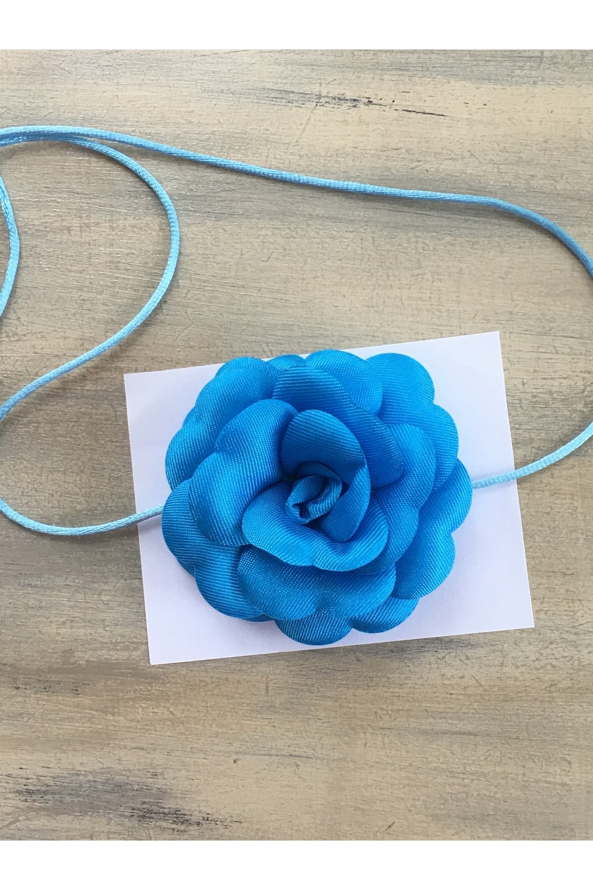 Necklace/choker Necklace/lace up Satin Rose Necklace (BLUE)