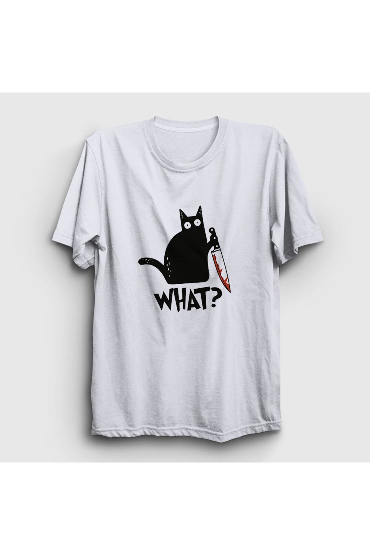 Unisex Beyaz What Cat Kedi T-shirt 415210tt