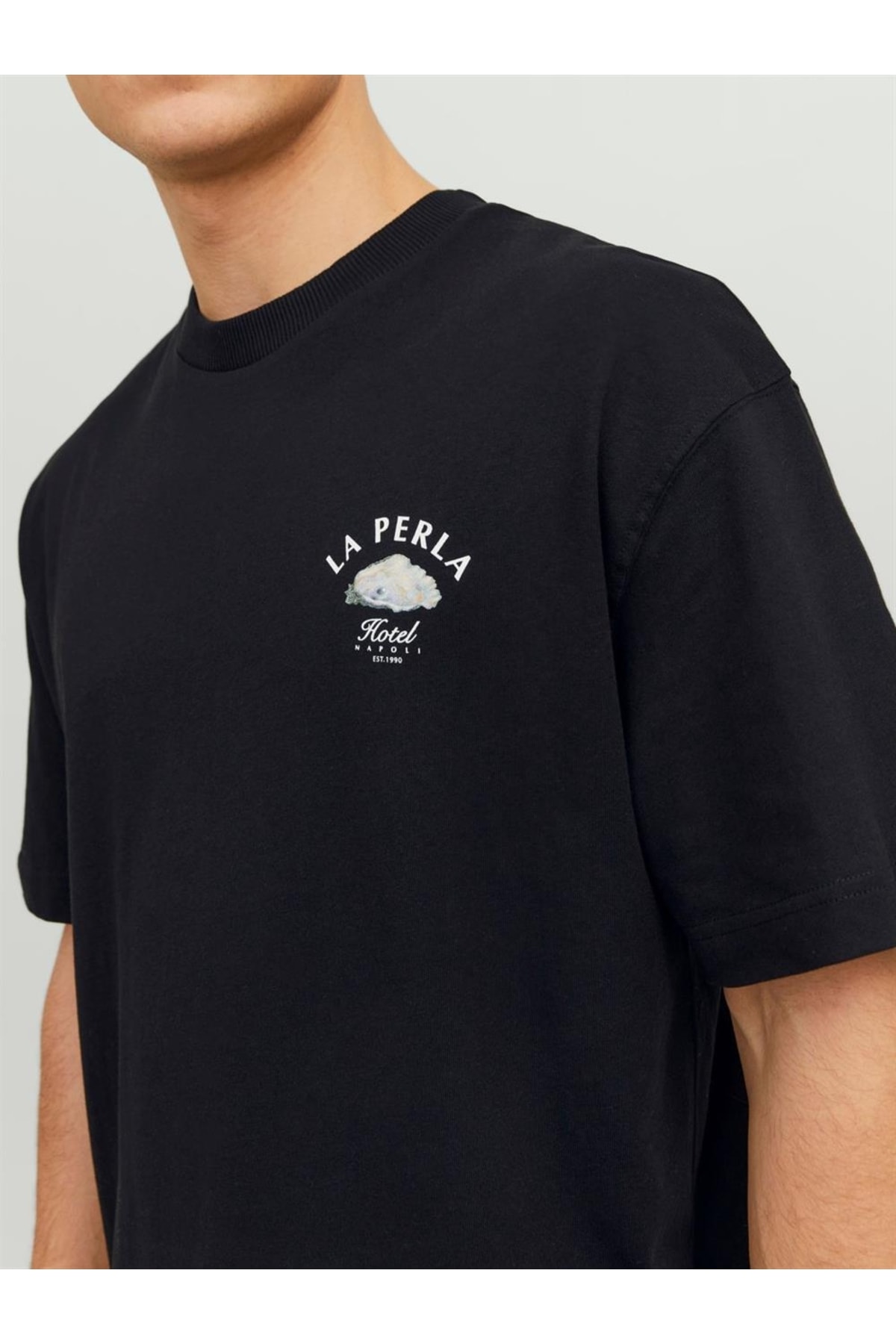 تیشرت مردانه مشکی جک اند جونز | 12241610 اورجینال - تصویر 4