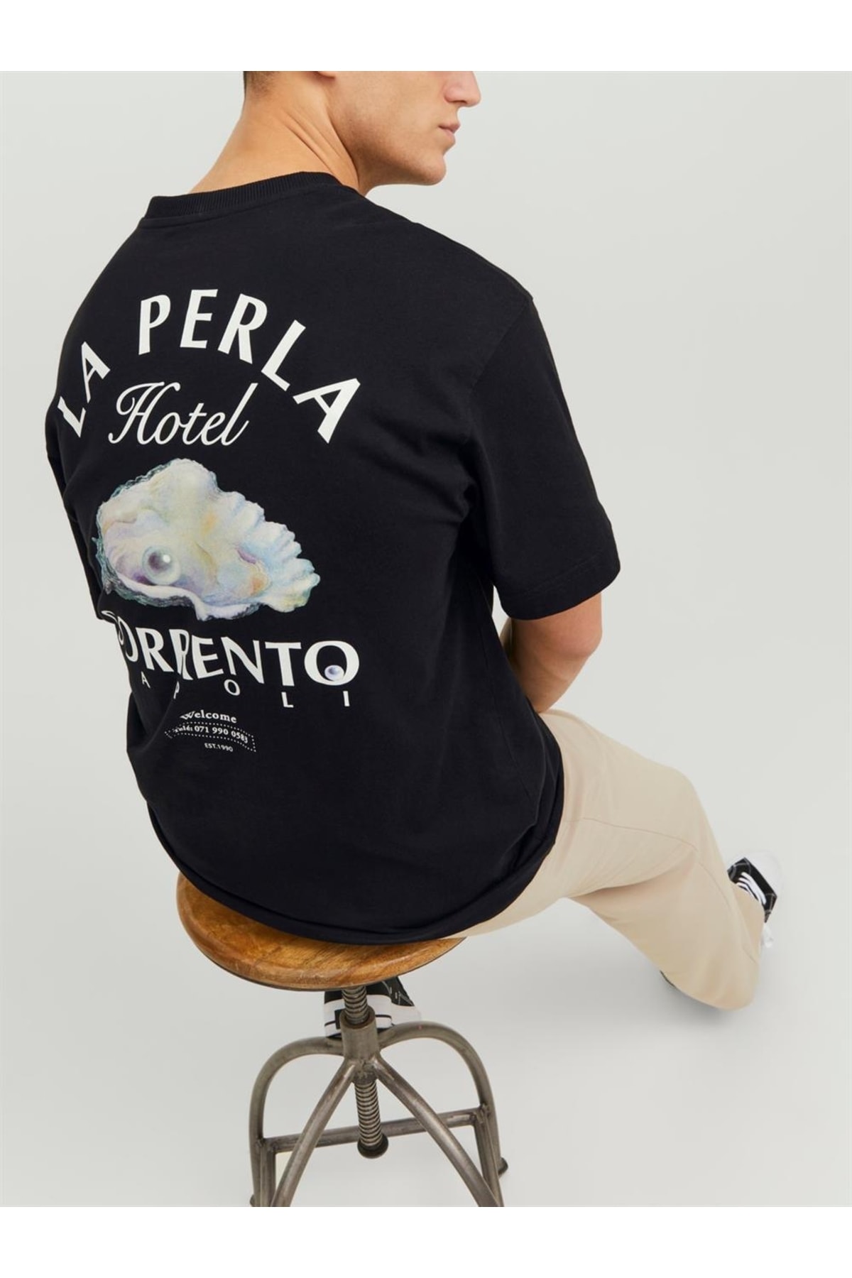 تیشرت مردانه مشکی جک اند جونز | 12241610 اورجینال - تصویر 6