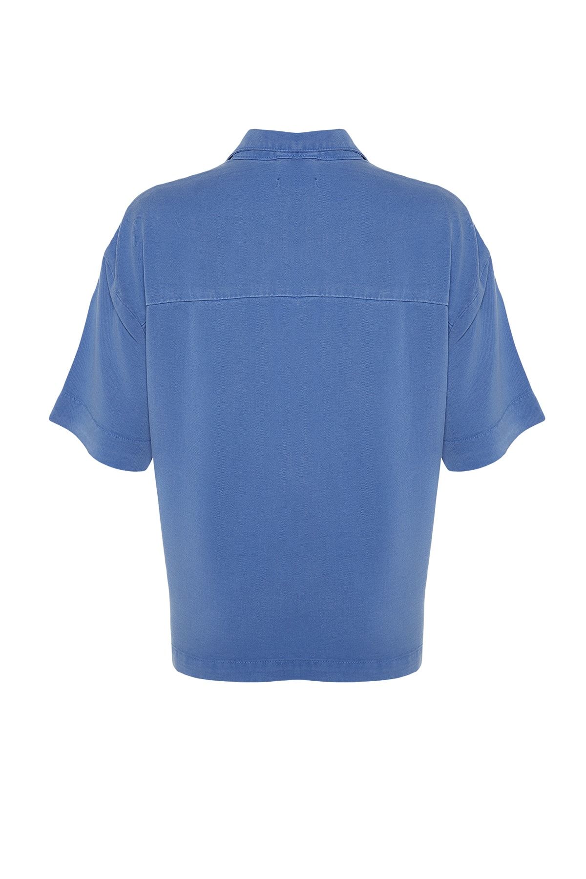Trendyol Collection-Blaues Tencel™-Jeanshemd TWOSS23GO00410 9