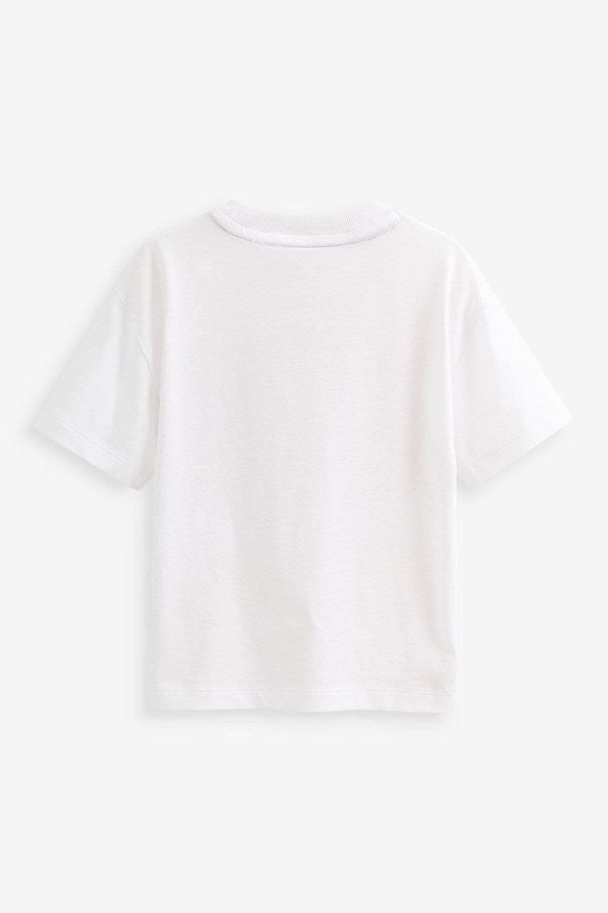 Next Baby تی شرت سفید چاپ شده با کاراکتر کنجدی 100% پنبه ای کودکان