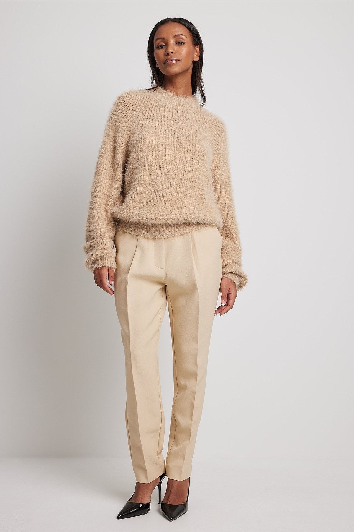 NA-KD Bluse Beige Regular Fit
