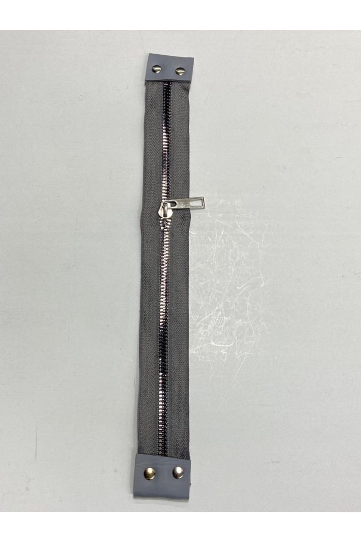Bag Zipper / Leather Detailed Bag Zipper / 40 Cm Gray