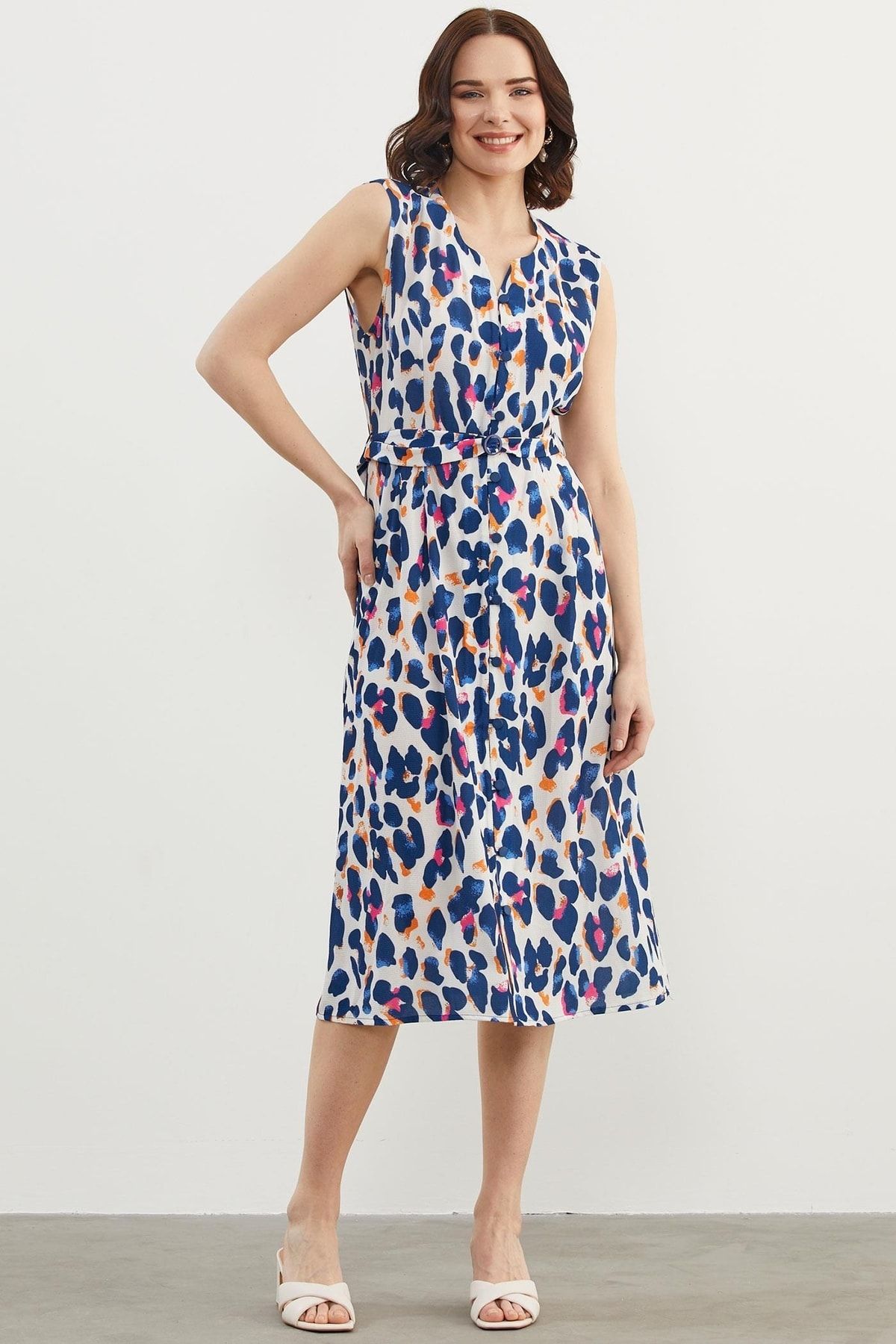 Dark blue and white dress 2025