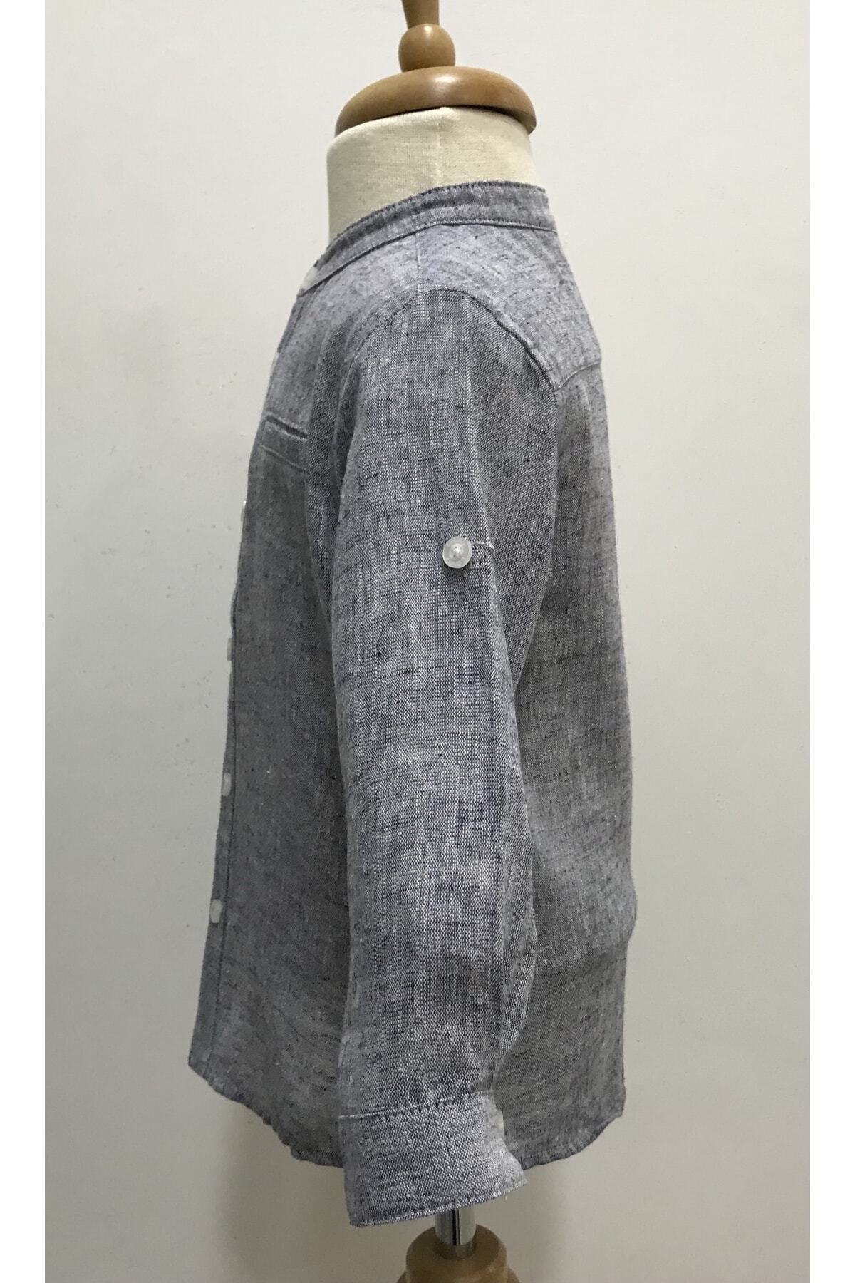 çikoby Erkek Bebek Hakim Yaka Keten Gömlek fotoğrafı 2 (önizleme)