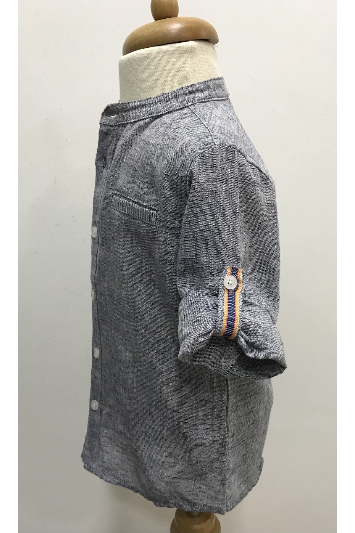 çikoby Erkek Bebek Hakim Yaka Keten Gömlek fotoğrafı 3 (önizleme)