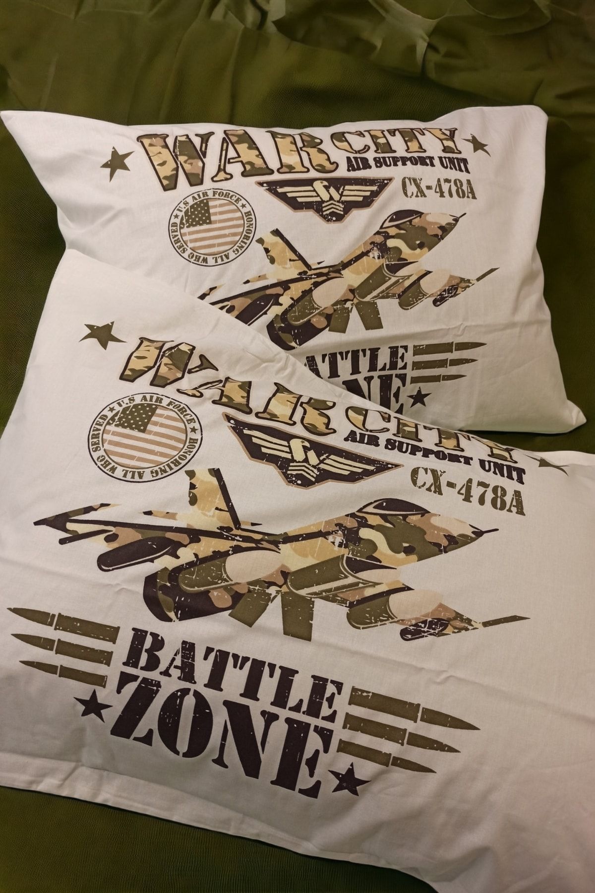 ŞENER HOME-100% Cotton Poplin Warcity 2-Piece Pillow Case 50x70 Cm 2