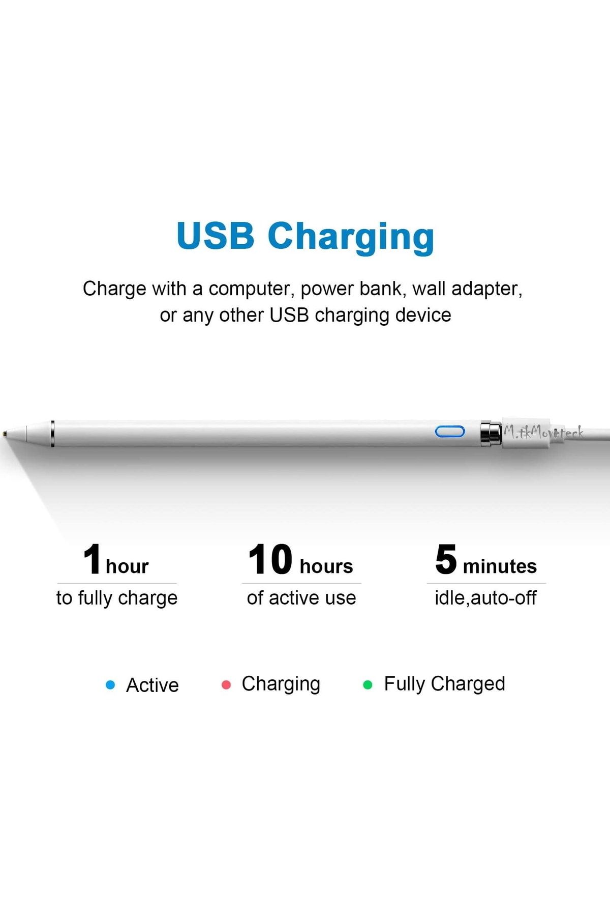 m.tk moveteck-Stylus Compatible Writing Drawing Lesson Tablet Pen Touch Smart Active Sensitive Sensitive 1