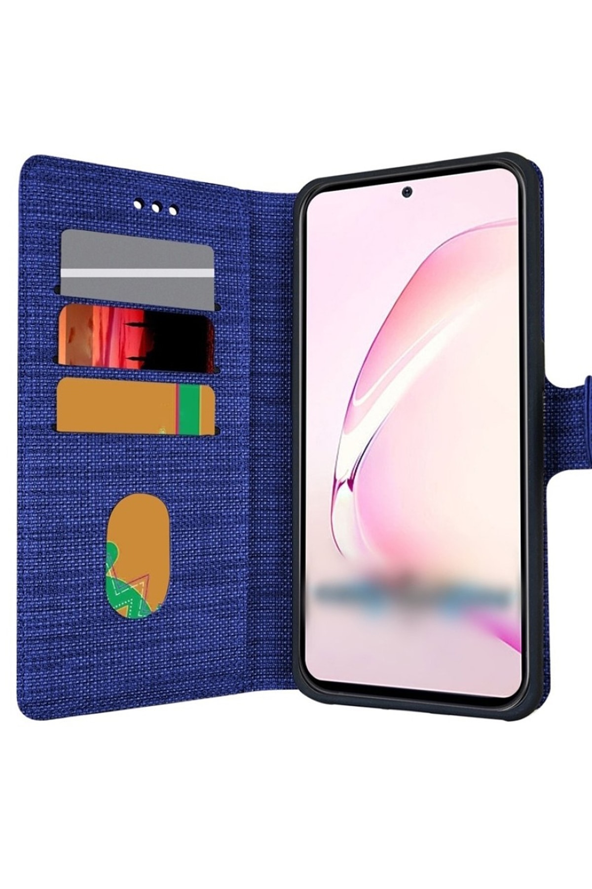 Fabric Pattern Wallet Case with Business Card and Money Eyelets with Stand Compatible with Samsung Galaxy A54