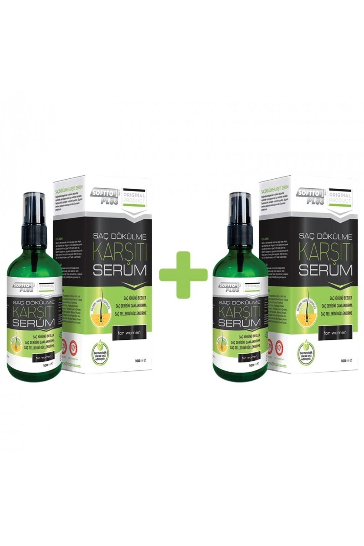 Softto Plus 2'li Kadın Saç Dökülme Karşıtı Serum 100 Ml+100 Ml