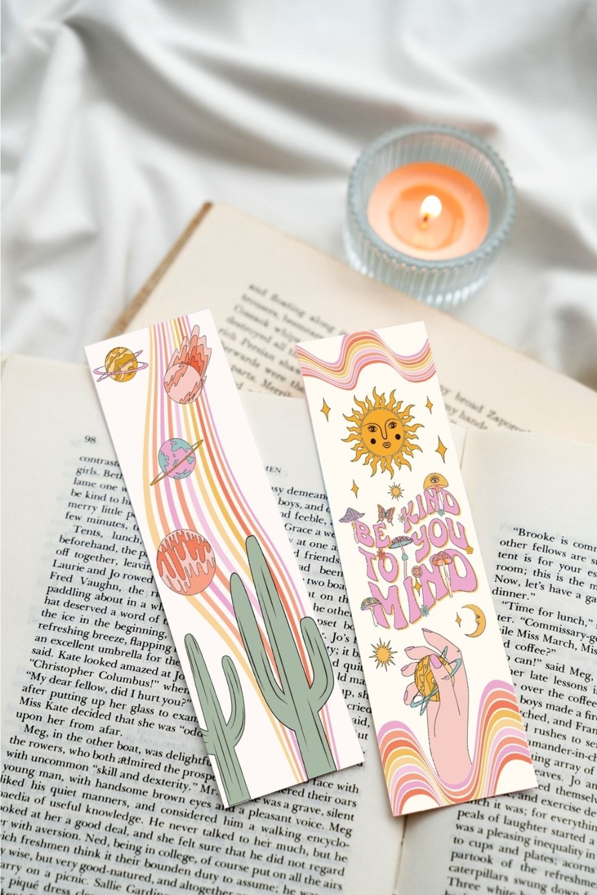Paytak Moda-Groovy Nostalgia 70' 80' Mixed Design 10 Pieces Bookmarks Set Pytkayrac59 5