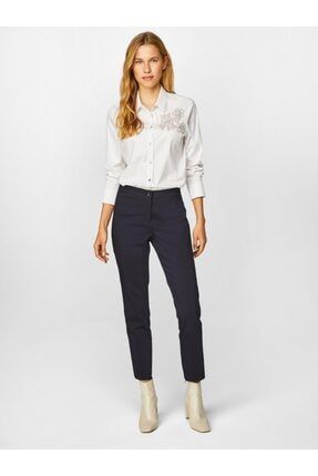 Kadın Lacivert Slim Fit Klasik Pantolon 00052 B00052