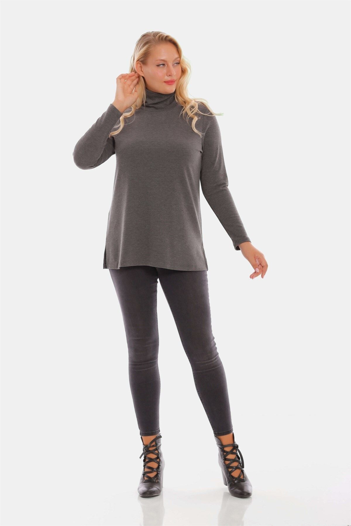 Metpoint-Turtleneck Antracit Tricotaj Marime Mari 3