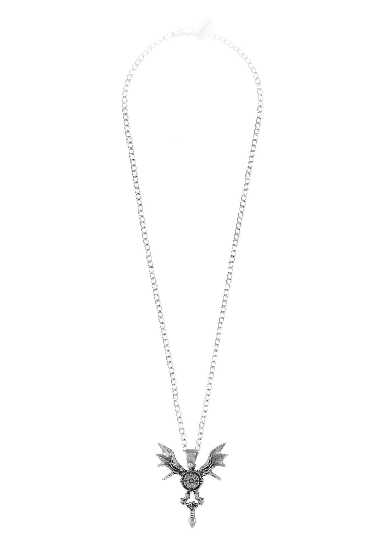 LABALABA-Men's Antique Silver Plated Spiritual Necklace 6