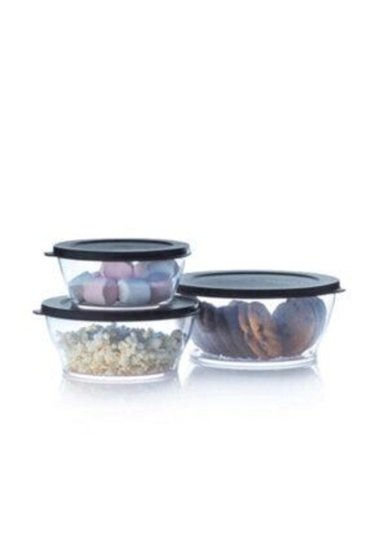 Tupperware-Black Storage Container Set with Lid 3