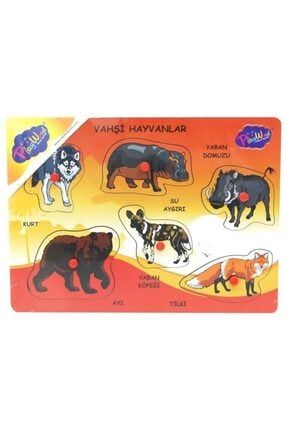Ahşap Tutmalı Vahşi Hayvanlar Puzzle ONY-135-136-137