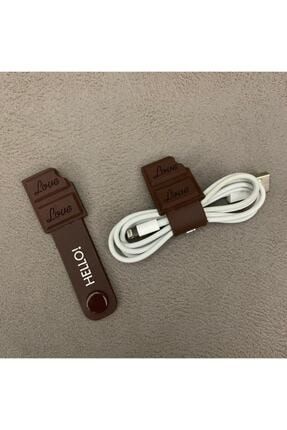 Sevimli Silikon Kablo Toparlayıcı Çikolata mjdcilek001