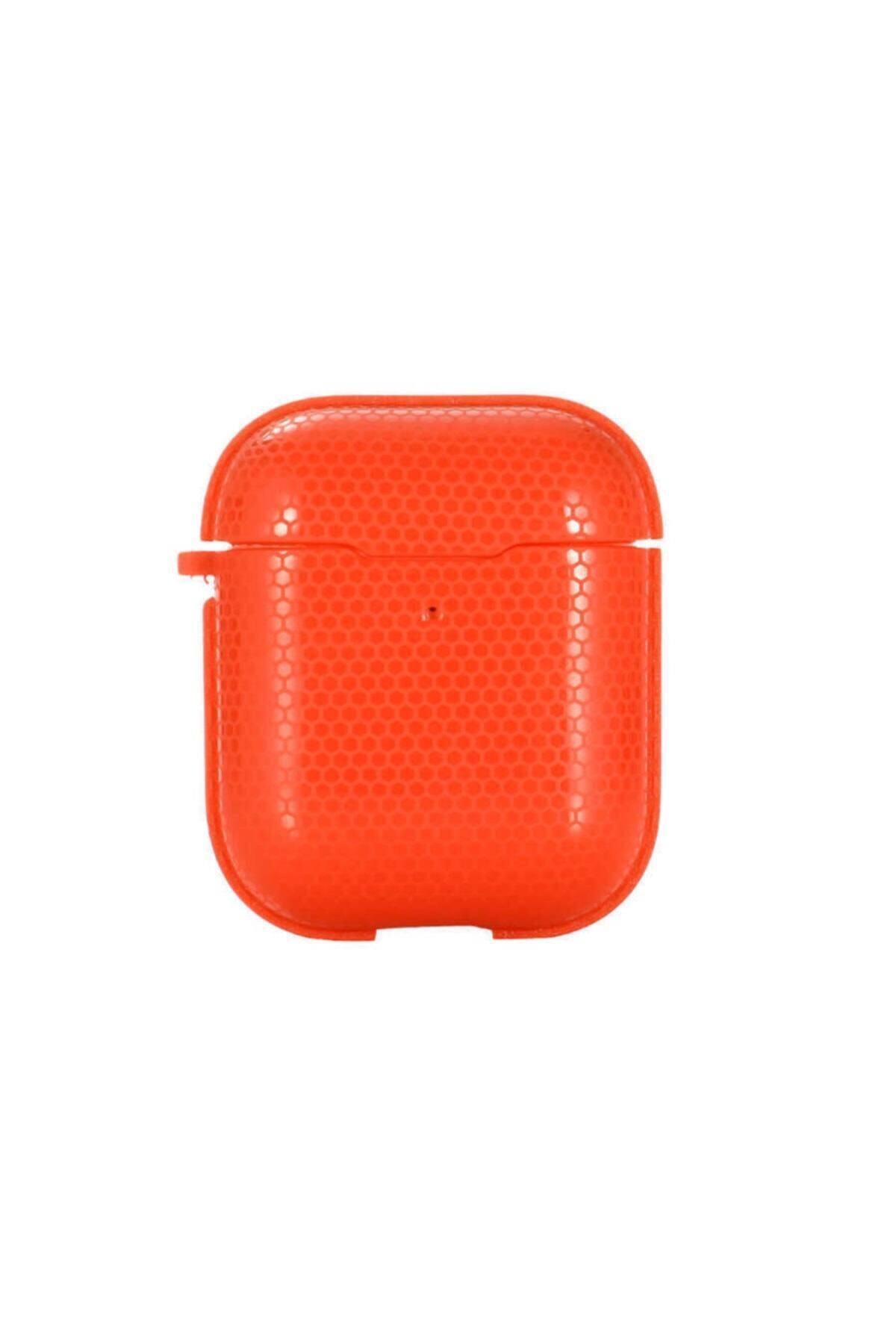 Apple Airpods Bal Peteği Tasarımlı Kılıf - Turuncu