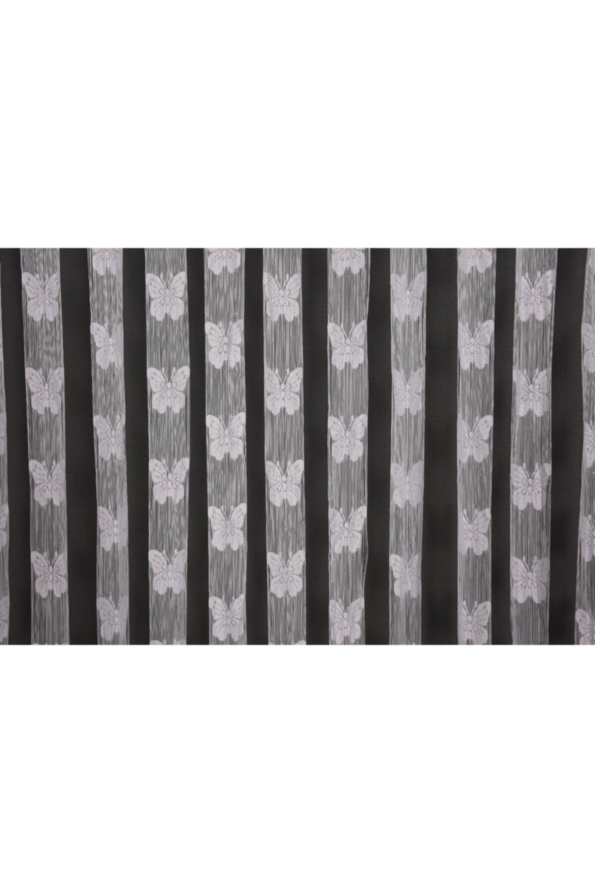 AKÇA TEKSTİL-Butterfly Model White Color Rope Curtain Ready-made Buttons Sewn Rope Curtain 300*270 Cm 2