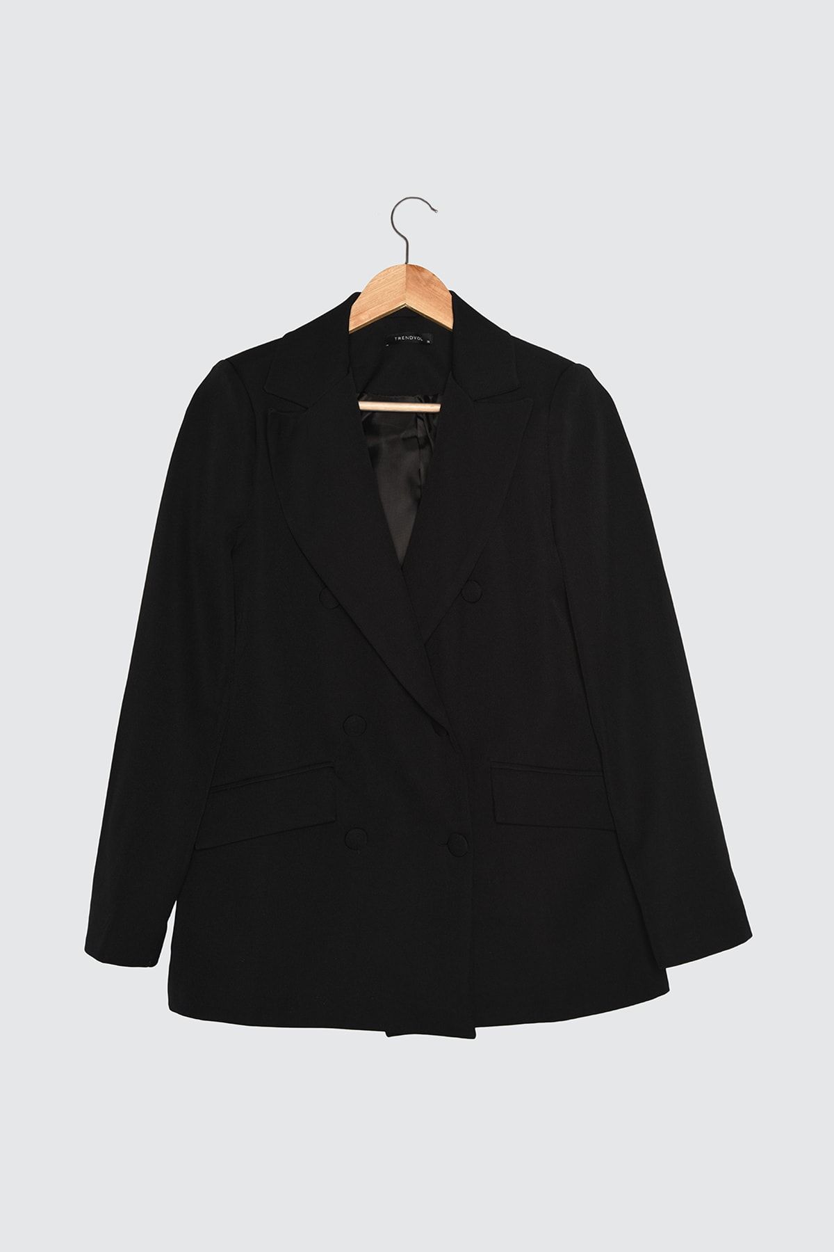 Trendyol Collection-Schwarze, gefütterte, gewebte Blazerjacke TWOSS21CE0137 7