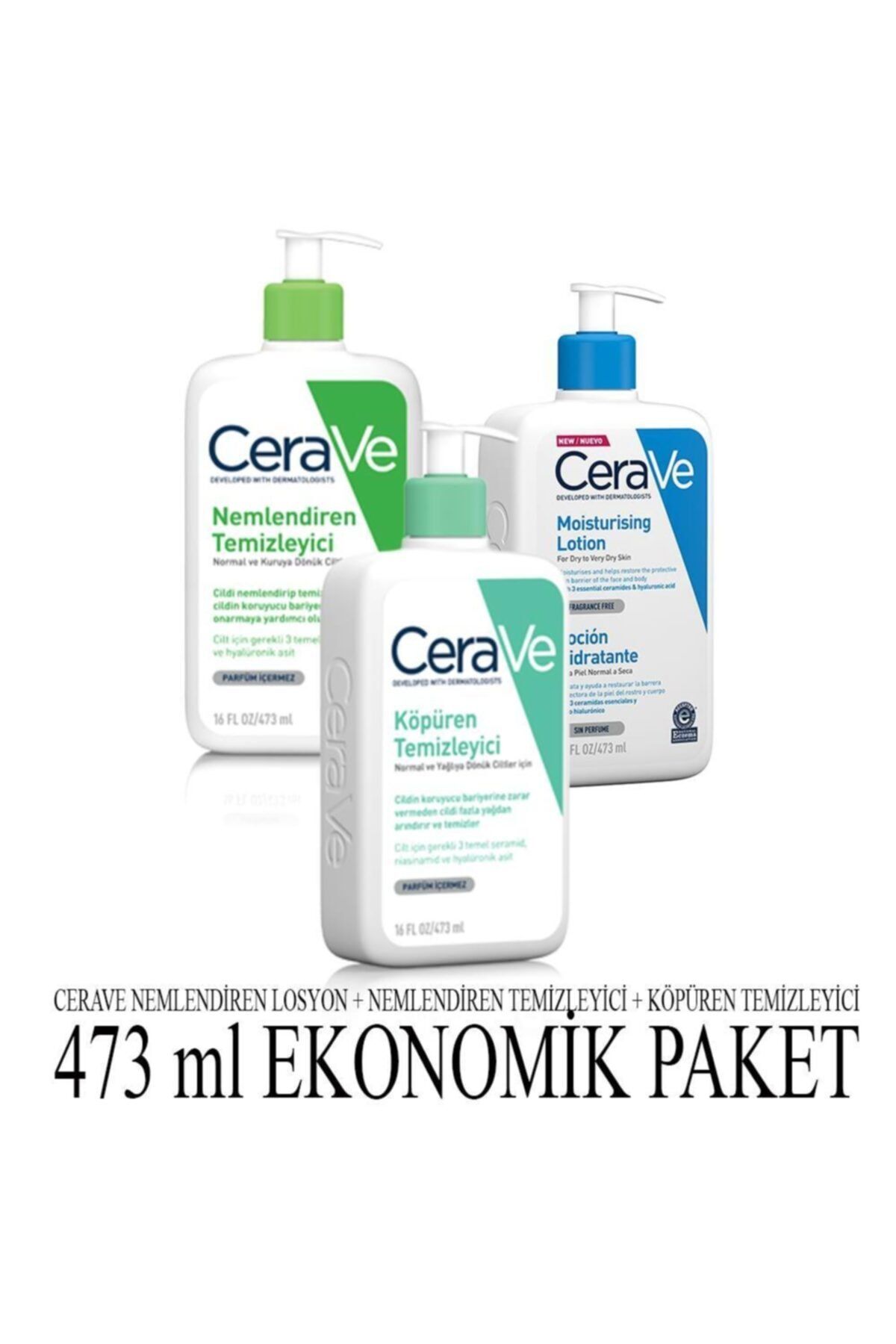 CeraVe 473 Ml Ekonomik Paket 3'lü Set