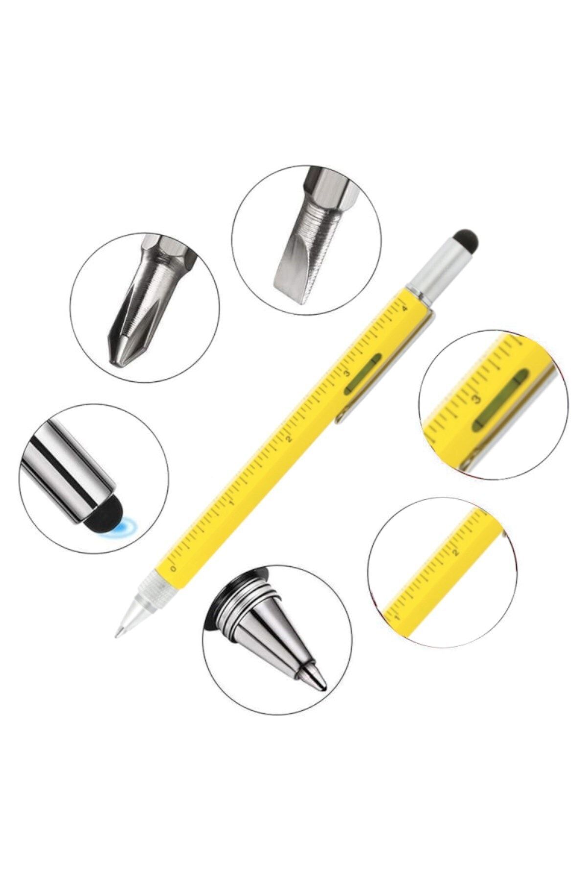 SEDEF SİLVER-Engineer Pen with Spirit Level, Ruler and Screwdriver 2