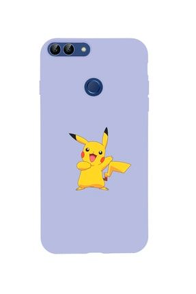 Huawei Psmart (2018) Pikachu Premium Silikonlu Lila Telefon Kılıfı MCHPS18LPKC