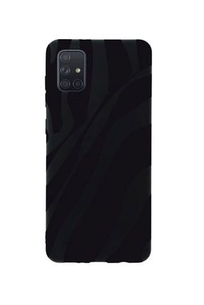 Samsung A71 Zebra Desenli Premium Silikonlu Siyah Telefon Kılıfı MCSAMA71LZBR