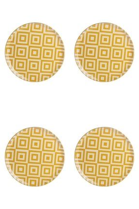 Morocco Desen Sarı Düz Tabak 28cm 4'lü PRLND00000542