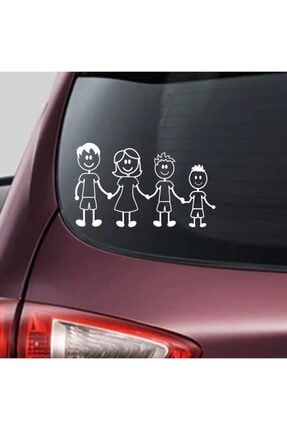 Aile Araba Arka Cam Oto Sticker Yapıştırması Anne Baba Çocuklar alesticker5