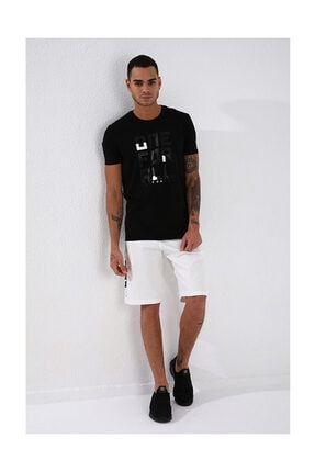 T-Shirt O Yaka Erkek Siyah Tişört F10ER-03155-01