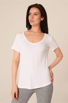 Kadın Beyaz Basic T-Shirt BLD-2021-61