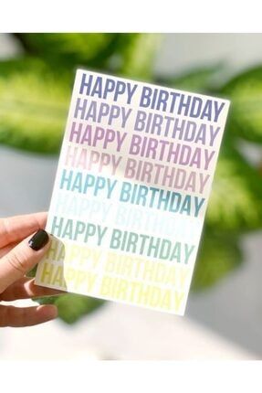 Pastel Happy Birthday Mottolu Hediye Kartı BKM29791427