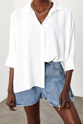 Kadın Beyaz Salaş Gömlek 1KZK2-11484-01